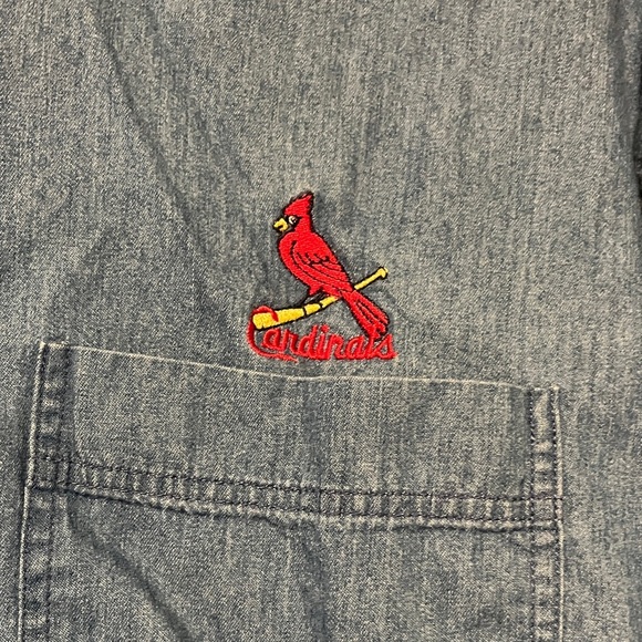 Men's Cardinal Denim Button-Down Shirt - Picture 7 of 13